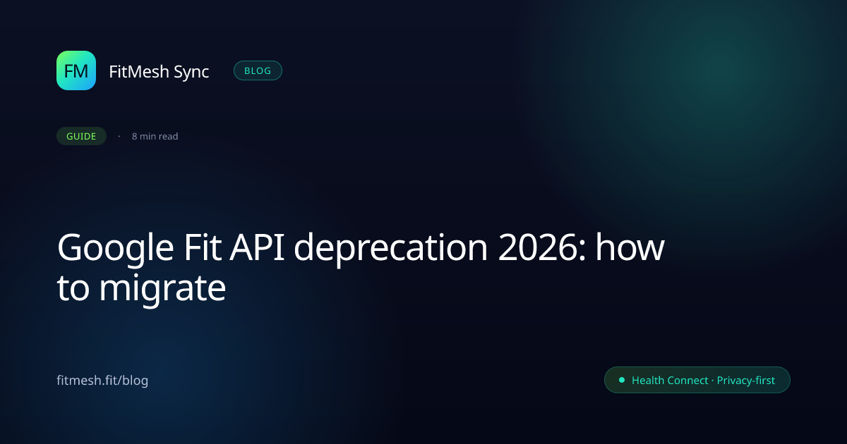 Google Fit API deprecation 2026: how to migrate · FitMesh